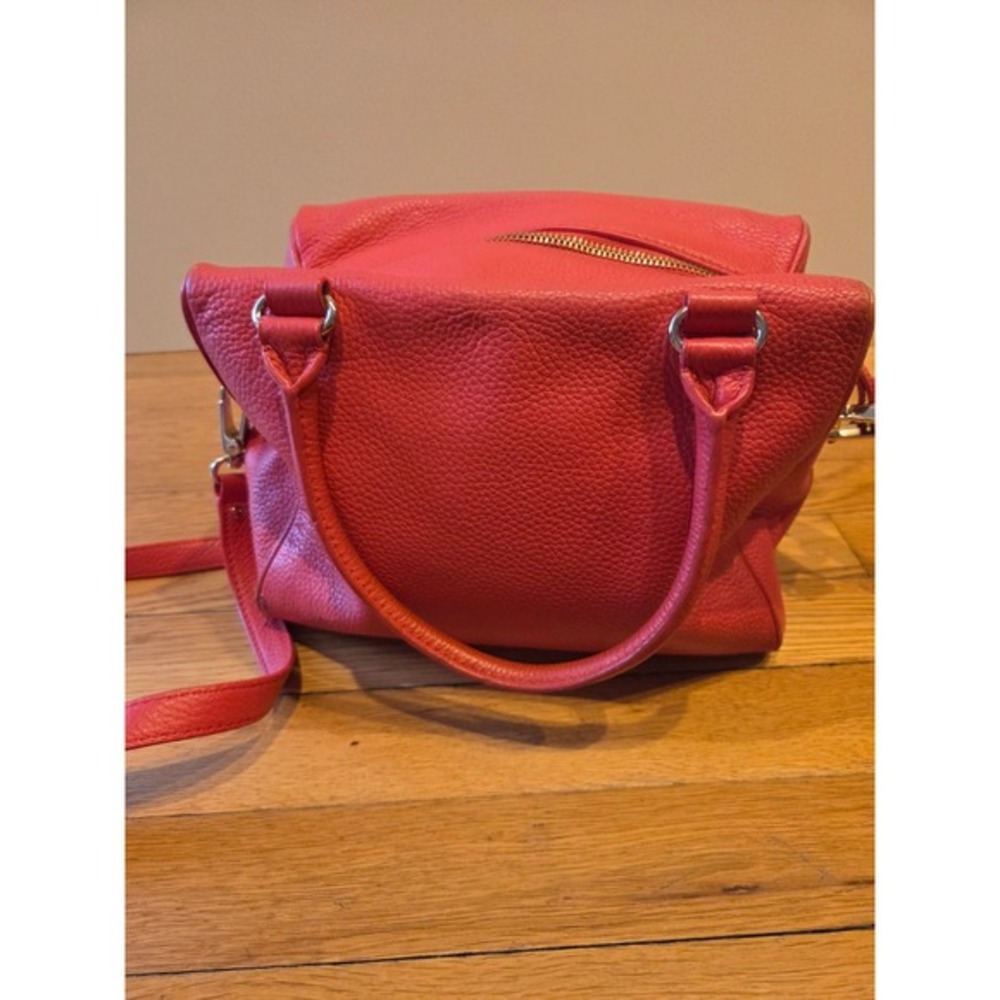 Kate Spade NY Grant Park Hadlen Pebbled Leather Satchel Crossbody Bag Coral Red - Picture 3 of 16
